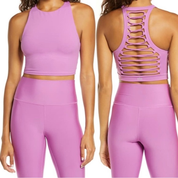 ALO Yoga Tops - EUC Alo Yoga Movement sports bra top Orchid XS